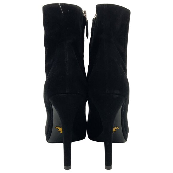 Prada Black Suede Platform Ankle Booties - Picture 5 of 6